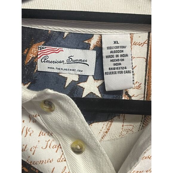 American Summer Patriotic Polo Shirt XL– Bald Eagle & USA Flag Cotton Golf Shirt - Picture 6 of 9